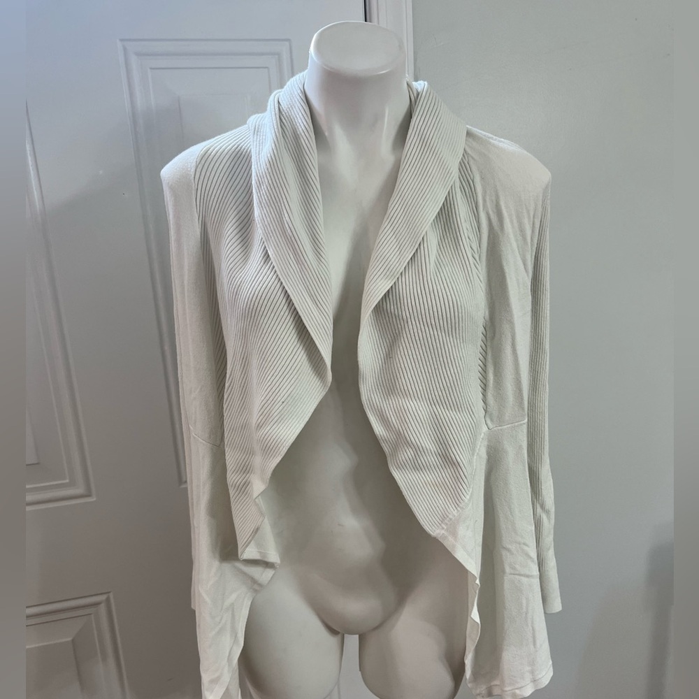 White House Black Market White Cardigan Sweater